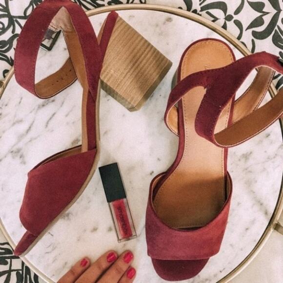 Universal Thread Megan Heeled Pump Sandals Red - Picture 2 of 5